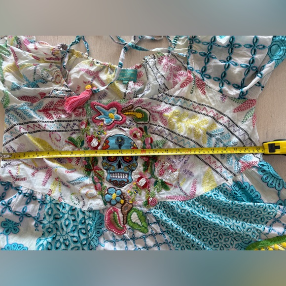 Colorful Embroidered Mini Dress - Picture 8 of 9